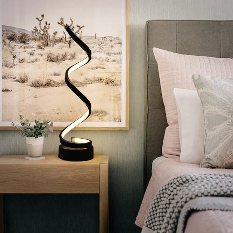 Modern LED Spiral Desk Lamp – Sleek, Minimalist & Adjustable Lighting