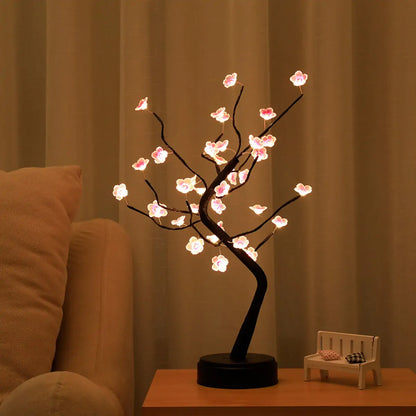 Cherry Blossom Bonsai Tree Lamp – LED Decorative Tree for Cozy Home & Bedroom Ambiance